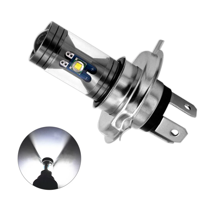 Racbox H4 H6 P15D BA20D мини светодиодная фара для мотоцикла 1200LM Hi/Low Beam 6000K белый супер