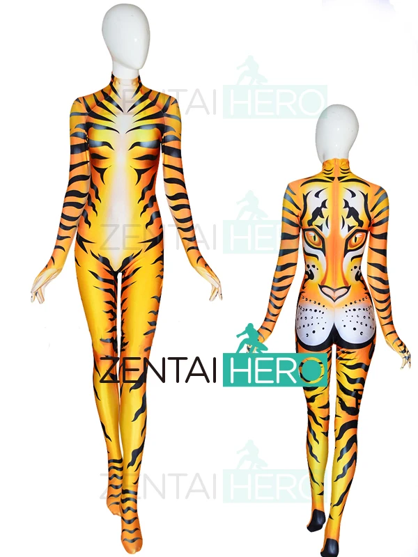 Новый дизайн 3D Печатный Тигр шаблон Косплей Костюм лайкра спандекс