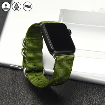 

Nylon Watchband for Apple Watch Band Series 5/4/3/2/1 Sport Leather Bracelet 42mm 38mm Strap For iwatch Band