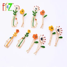 F.J4Z Hot Fashion Hair Clips for Women Designer Enamel Eye Flower Hairgrips Ins Girls Hair Jewelry Accessories Palillos del pelo