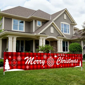

Christmas Banner Santa Claus Decorations Ornament Holiday Non-woven fabric