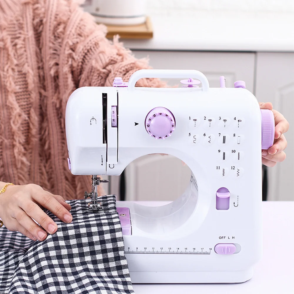 Máquina de coser para principiantes, mini máquina de coser con 12 puntadas  integradas, máquina de coser de mano para niños, velocidad ajustable e