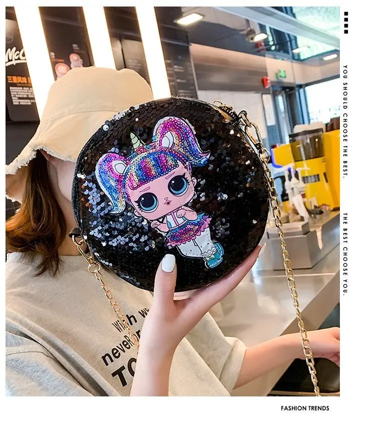 

2019 New Style Chain Bag Oblique Small round Bag Fashion Casual chu you bao Children chu you bao