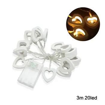 

Wooden Heart Shaped Love LED Decorative Light String Battery Box Decoration for Christmas Wedding Party Home Bedroom