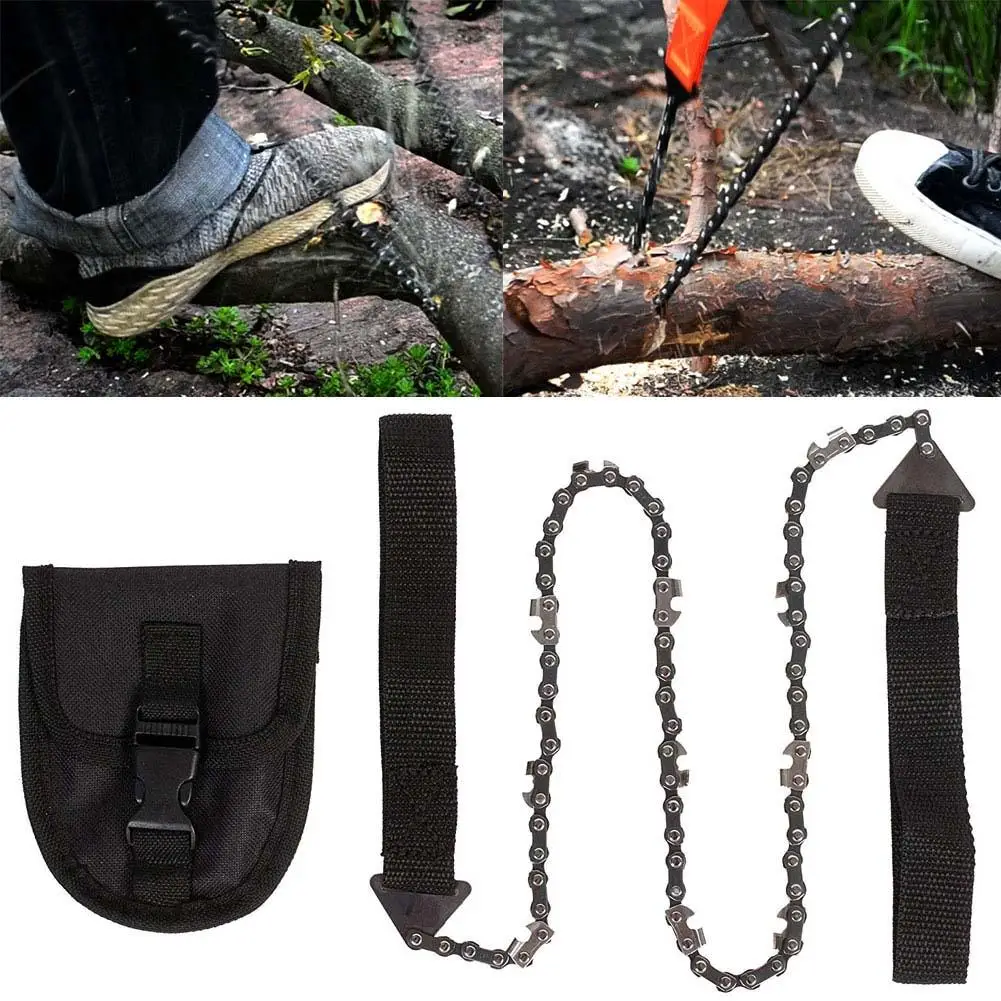 

1m Portable Hand Pull Steel Chain Saw Outdoor Camping Climbing Durable New Hot sell Survival Tool