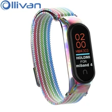 OLLIVAN цветной металлический браслет mi lanese Loop для Xiaomi mi Band 4, браслет на запястье, адсорбционный магнит, браслет mi band 4, стальной, Радужный