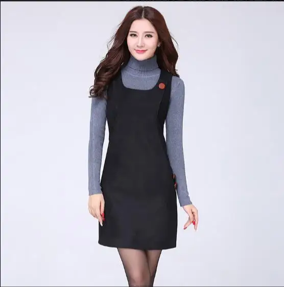 2020 Новое модное женское осенне зимнее клетчатое шерстяное платье жилет сарафан с