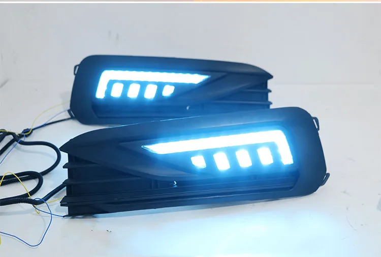 EOsuns led drl Дневной ходовой светильник для Volkswagen Lavida- с динамическим движущимся желтым поворотником и синим ночным светильник - Цвет: model 2
