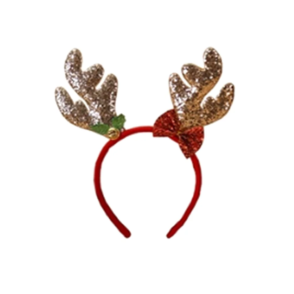 Antler Headband Headband Performance Headband Cute Atmosphere Loose Powder Headwear Chrisrmas Ornament Xmas Gift - Цвет: Розовый
