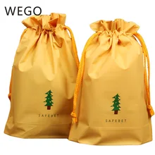 5 шт./лот, рождественский подарок для маленькой девочки, желтая сумка на шнурке, переносная сумка на шнурке для подарка в виде яблока, праздничная подарочная сумка, год