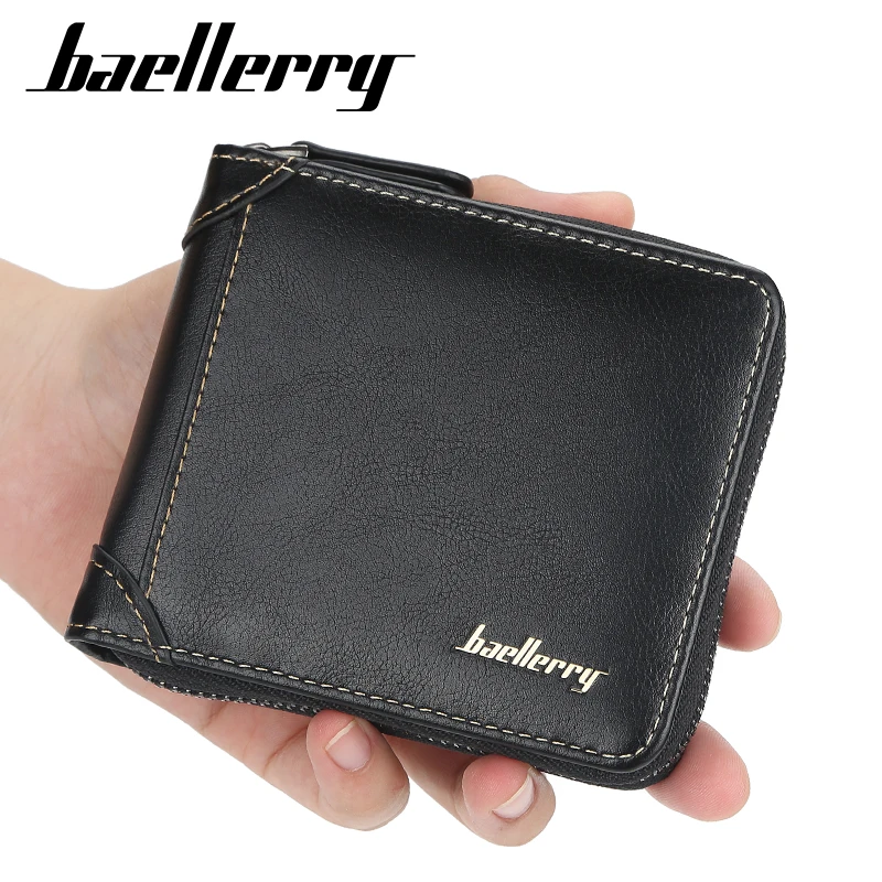 y utensilios de limpieza Bolso de café Oscuro multifunción Cartera Corta para Hombre con Cremallera y Monedero de Gran Capacidad Baellerry Tarjetero Tarjetero vemax.es