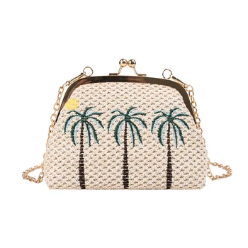 

2020 ladies bag new Korean version of the fashion chain female bag trend ladies shoulder messenger bag art straw bag