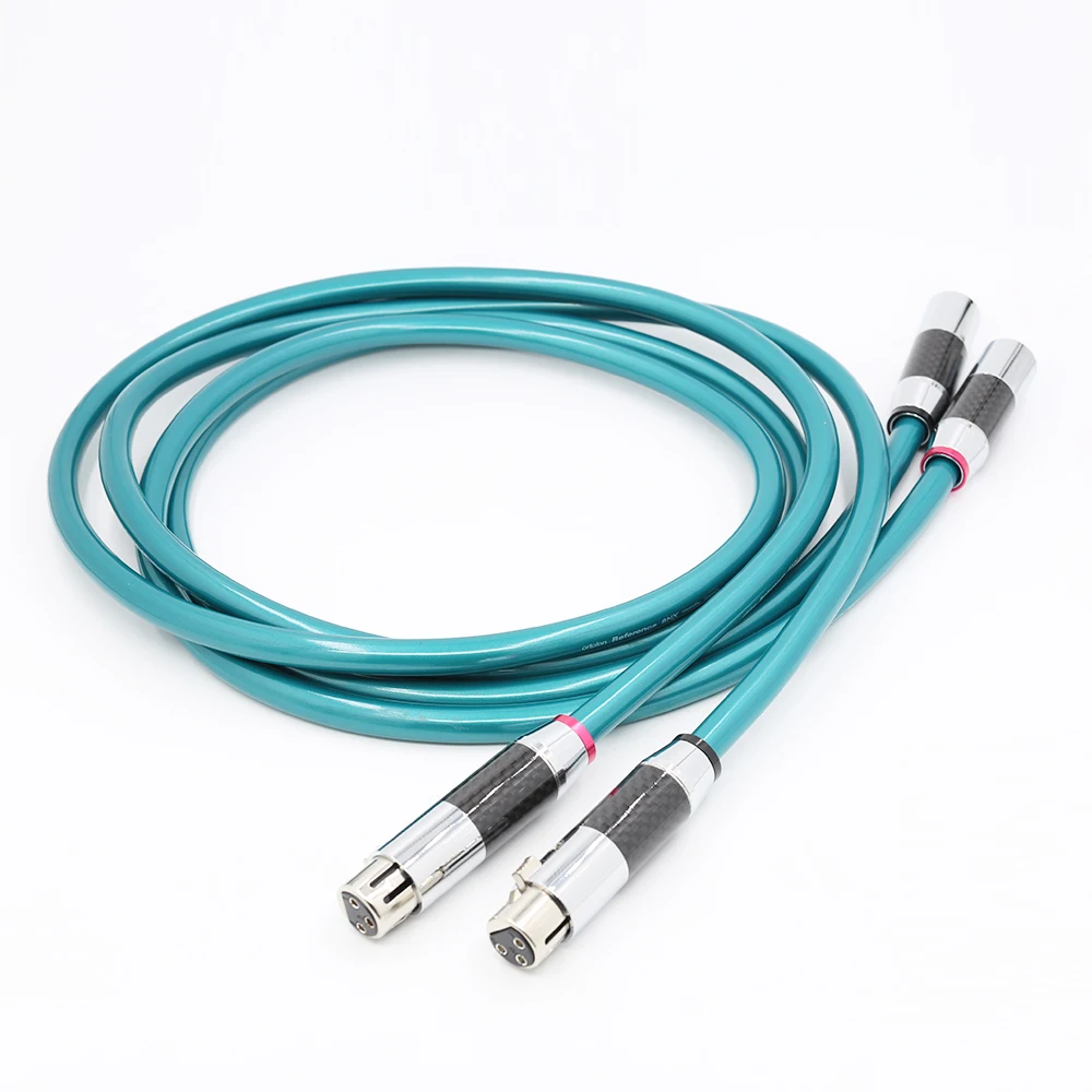 

pair Free shipping 8NX OFC pure copper audio interconnect cable with carbon fiber XLR plug
