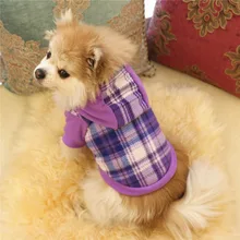 PUOUPUOU клетчатая Одежда для собак, теплая одежда для собак, зимняя куртка для собаки, пальто, толстовки, Толстовка для маленьких и средних собак, одежда для щенков
