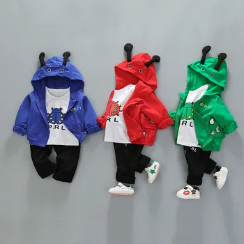 

2020 children's clothing spring new hooded sweater medium and small children long sleeve baby three cartoon
