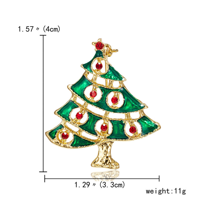 Christmas Tree Brooches for Women Rhinestone Inlay Fashion Jewelry Festival Brooch Pins Good Gift Winter Coat Cap Brooch Pin
