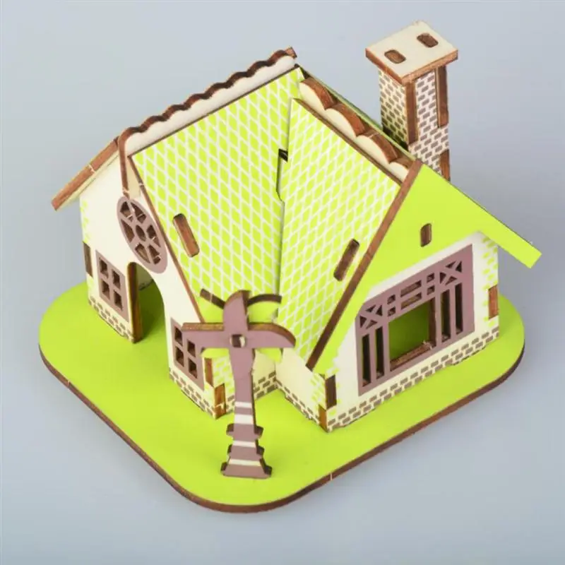 1 Набор 3D DIY Дом головоломка Деревенский Дом Забавный Развивающие деревянные строительные игрушки для детей Рождественский подарок