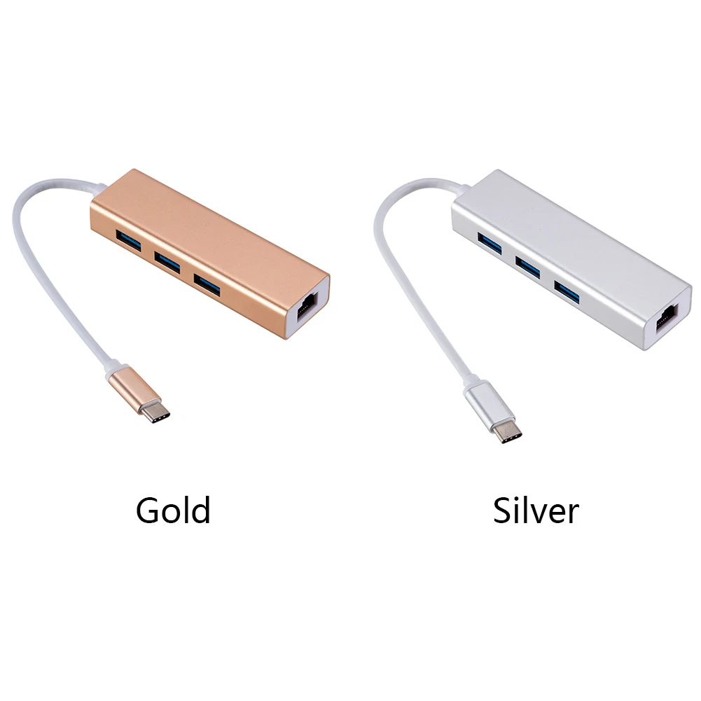 Usb-разъемы для ноутбука из алюминиевого сплава, концентратор для сетевой карты, внешний сетевой адаптер Ethernet Kilomega type-c для RJ45