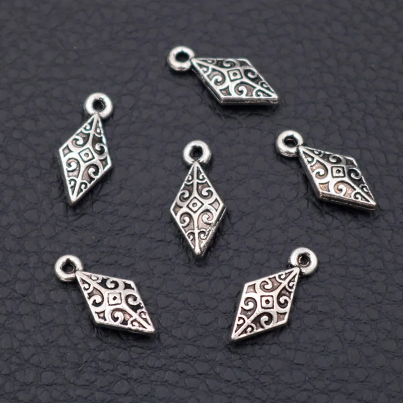 

30pcs Antique Silver Mini 3D Prismatic Shuttle Dart Pendant Retro Earrings Bracelet DIY Metal Jewelry Charms Handmade Supplies