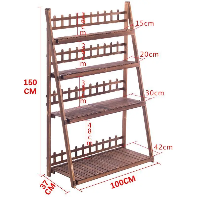 Version M Escalera Varanda Repisa Para Plantas Huerto Urbano Madera Stojak Na Kwiaty Dekoration напольная стойка Цветочная полка - Цвет: Version M