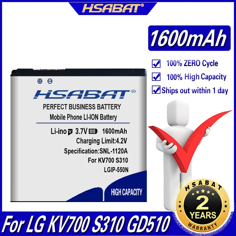 HSABAT 1600mAh LGIP 550N батарея для LG KV700 S310 GD510 GD880 mini|battery for|battery for lglg gd510 battery |