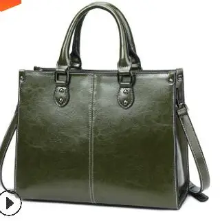 Винтажные роскошные дизайнерские сумки из натуральной кожи, женские сумки-мессенджеры из воловьей кожи, летняя сумка, известный бренд, новинка, C1187 - Цвет: Зеленый