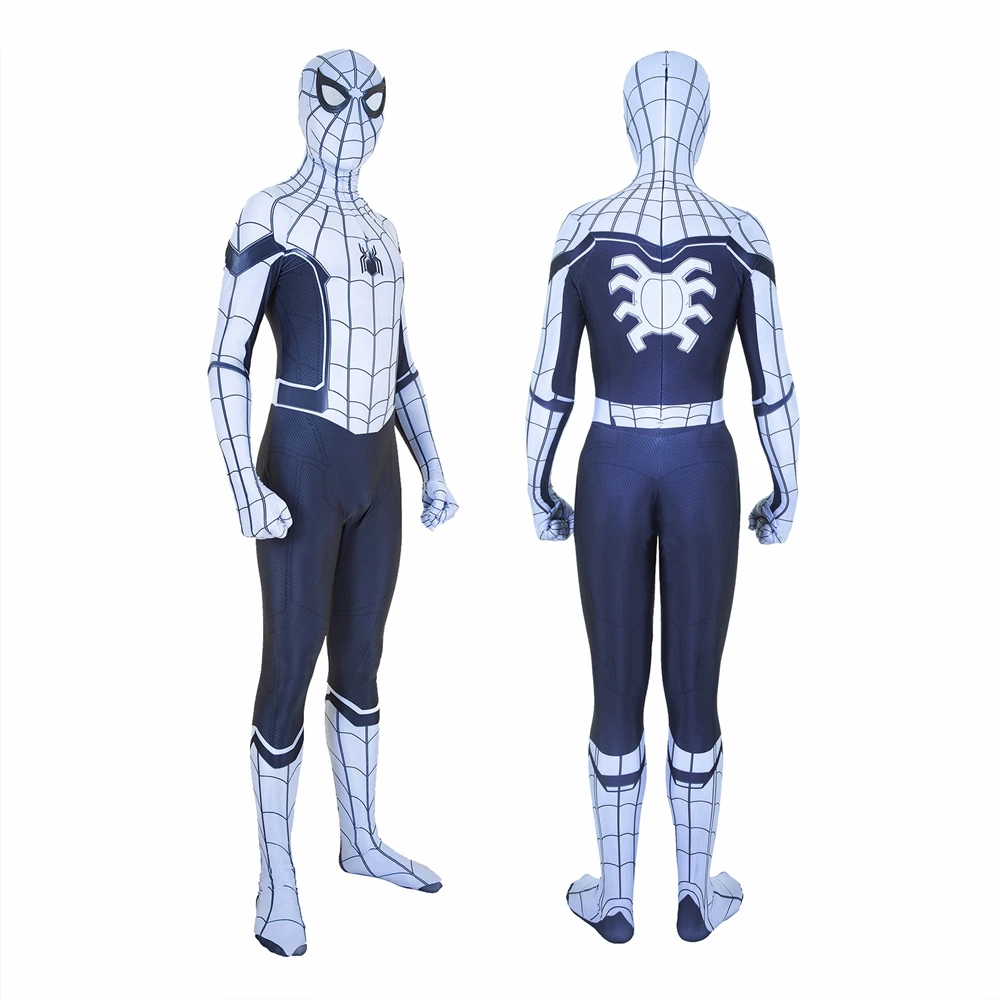 Spider Man lejos de casa, juego de rol disfraz zentai blanco Spiderman  superhéroe Peter Parker traje de traje trajes de Lycra de  Halloween|Disfraces de películas y TV| - AliExpress