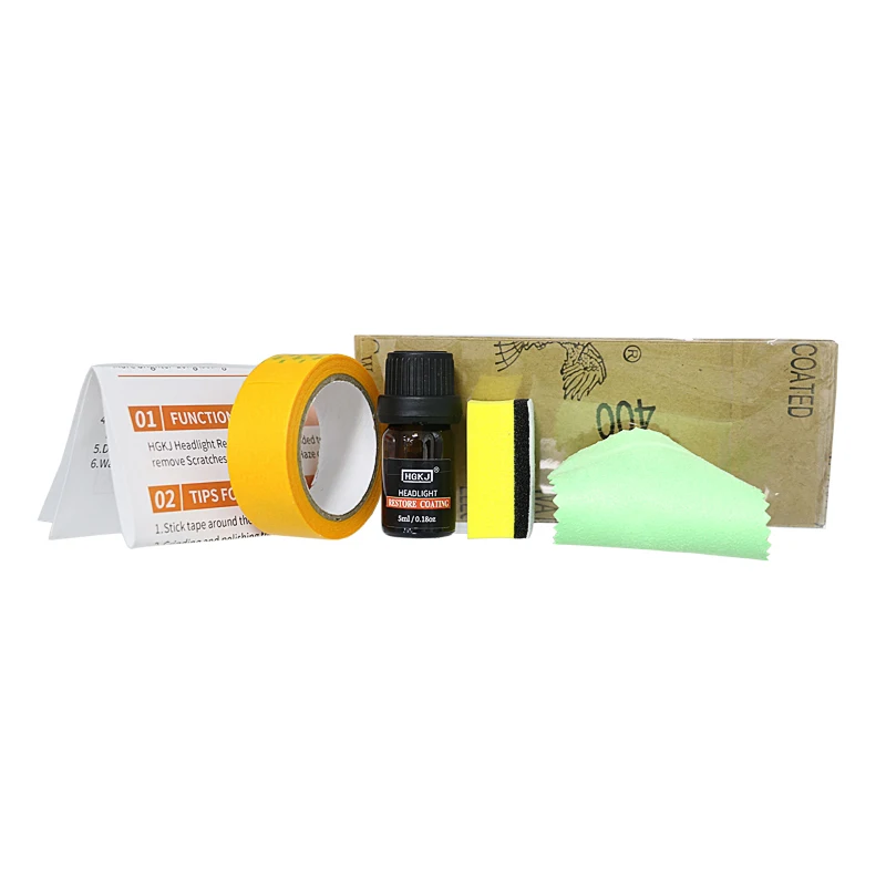 HGKJ DIY Headlight Restoration Polishing Kits Headlamp Clean Paste Systems Car Care Wash Head Lamps Brightener Refurbish Repair