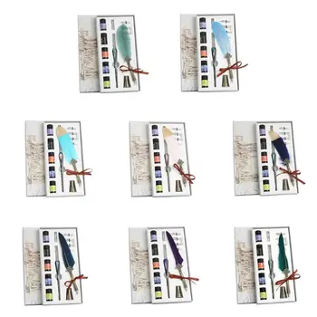 

1 Set Vintage Calligraphy Feather Dip Pen Fountain Writing Ink Nib Stationery