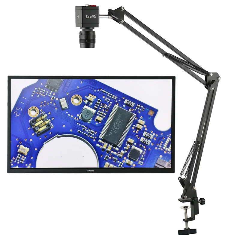 2020 1080P 14MP HDMI VGA Digital Industrial Video Microscope Camera + 35mm Big Visual Fixed Focus Lens High Working Distance