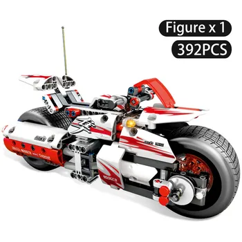 

392PCS Compatible Technic Series Motorcycle Building Blocks Pullback Car Vehicle DIY Bricks Boy Educational Toys for Children