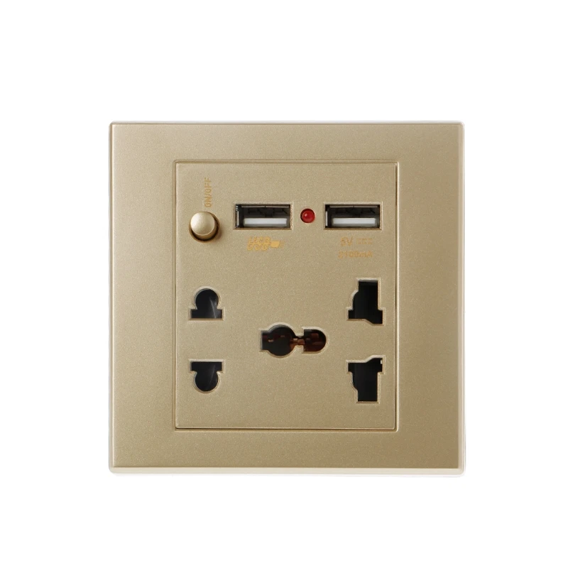 

Dual USB LED Electric Wall Charger Station Socket Adapter Power Outlet On/Off Switch Panel