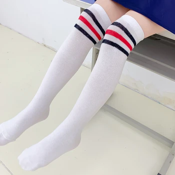 

Kids Knee Striped Unisex Stocking Girl Boys Football High Long Stockings Stripes Cotton Sports School White Baby Stripe Stocking