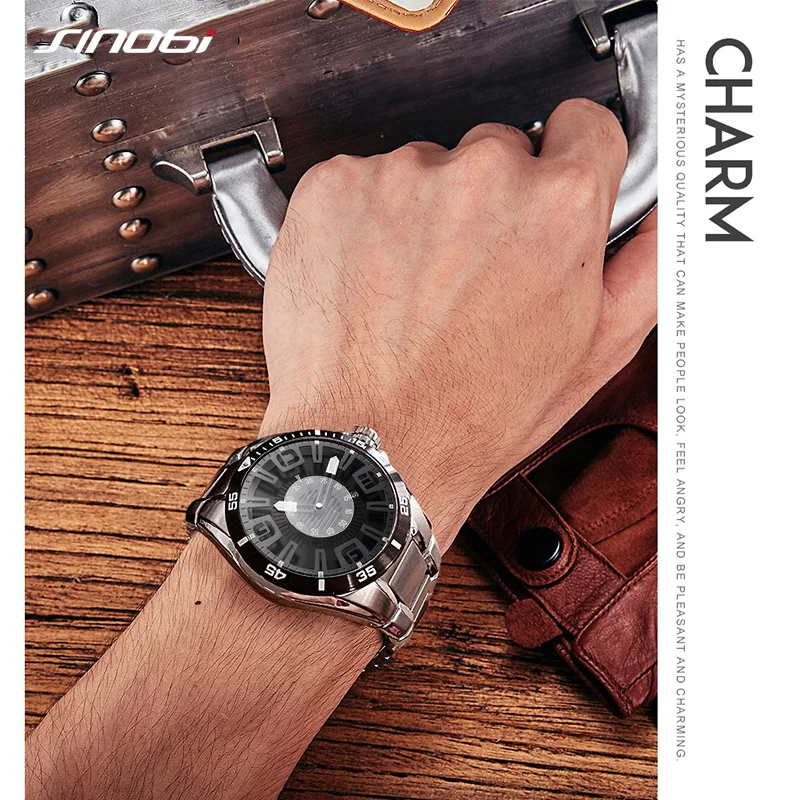 Relojes часы мужские Sinobi модные спортивные кварцевые часы мужские s часы лучший бренд класса люкс Бизнес водонепроницаемые часы Relogio Masculino