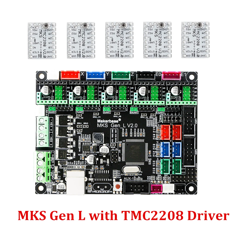 

MKS Gen L V2.0 3D Printer Controller Board Compatible with Ramps1.4/Mega2560 DRV8825/LV8729/TMC2208/TMC2209/TMC2130 Drivers