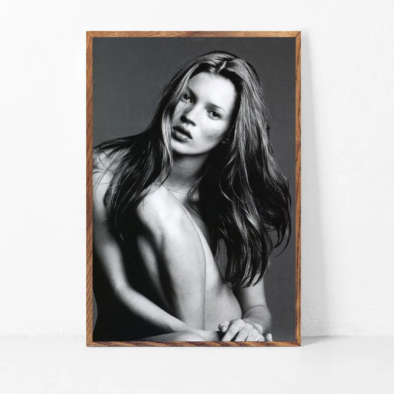 Kate Moss супер модель звезда Мода сексуальная B& W художественная живопись Шелковый Холст плакат настенный домашний декор