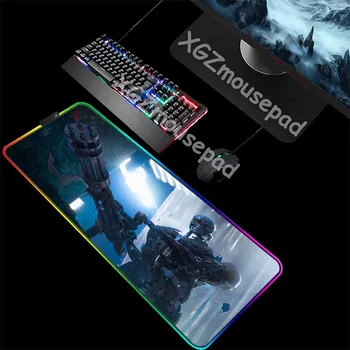 

XGZ Office Computer Desk Mat Black Lock Edge Mechanical Soldier Gatling Custom Large RGB Mouse Pad Non-slip 900x400 / 800x300