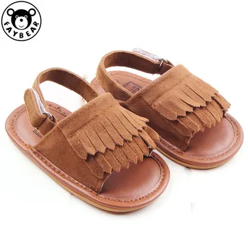 

Baby Newborn Sandals PU Leather Tassle Baby Girl Summer Sandals Rubber Soles High Quality 2019 New Arrival Baby Moccasins