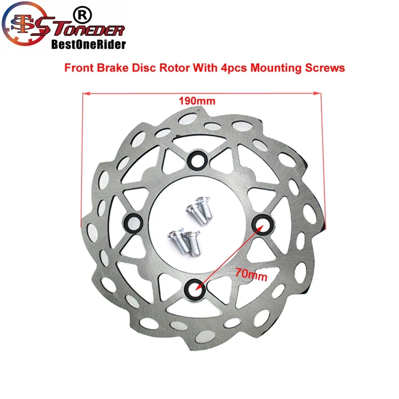 STONEDER 190mm Front & Rear Brake Disc Disk Rotor For CRF50 SSR YCF Lifan YX Taotao Chinese 50-160cc SDG Wheel Pit Dirt Bike