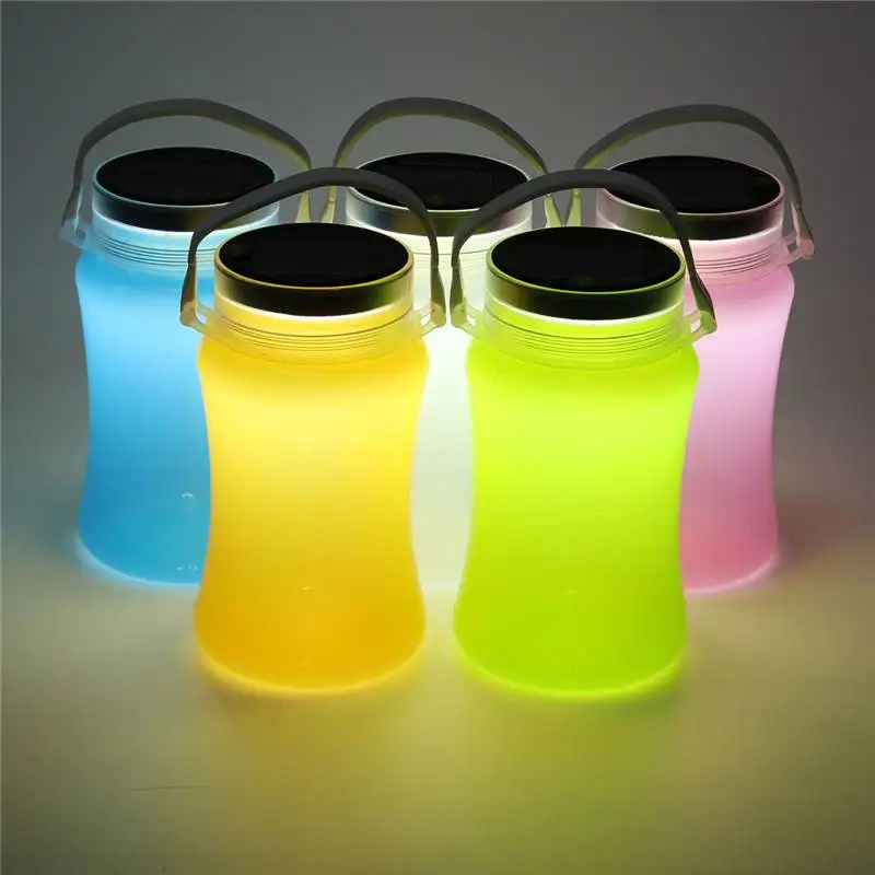 

Solar Powered 3modes LED Camping Lantern Silicone Bottle Outdoor Night Light USB Cable Torch Flashlight Waterproof Lamp Portable