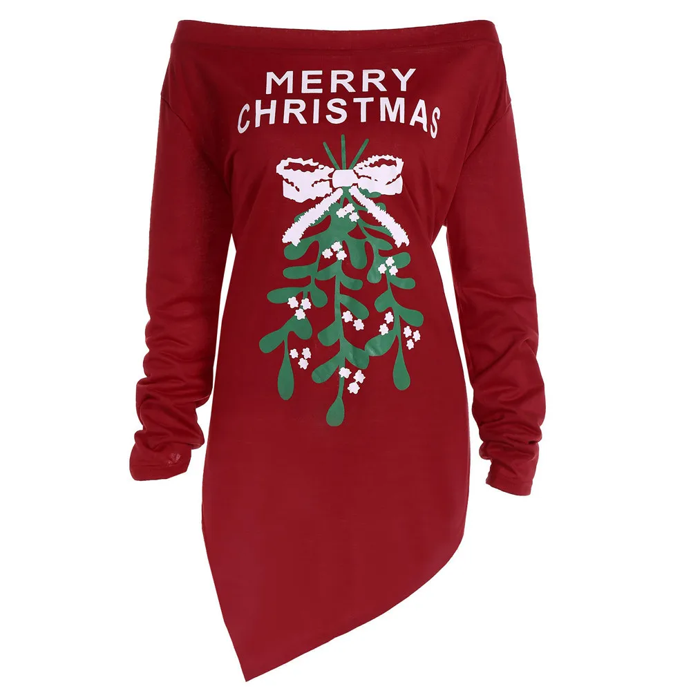 Dress Women's Dress Cotton Party Dresses Xmas Print Letter Dress Tree Long Sleeve Womens Dresses For Celebrations And Parties