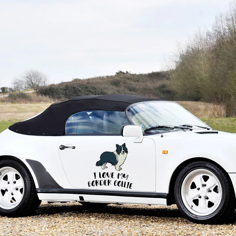 EARLFAMILY 43cm x 42cm For Border Collie Car Stickers Vinyl Material Decal Personality Motorcycle Occlusion Scratch For JDM SUV