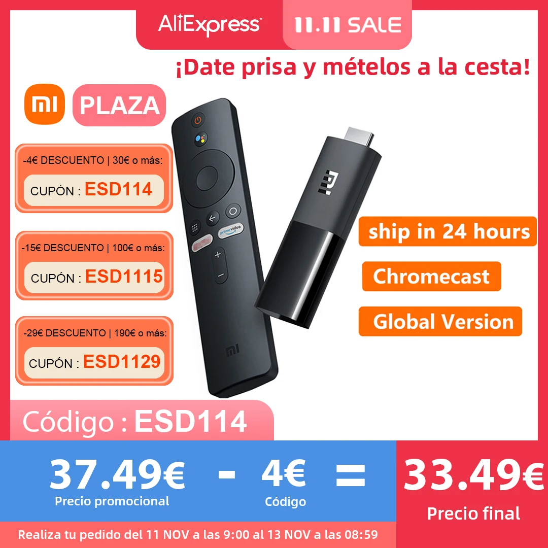 Global version Xiaomi Mi TV Stick Android 9.0 Quad-core Dolby DTS HD Dual Decoding 1G 8G Chromecast | Электроника