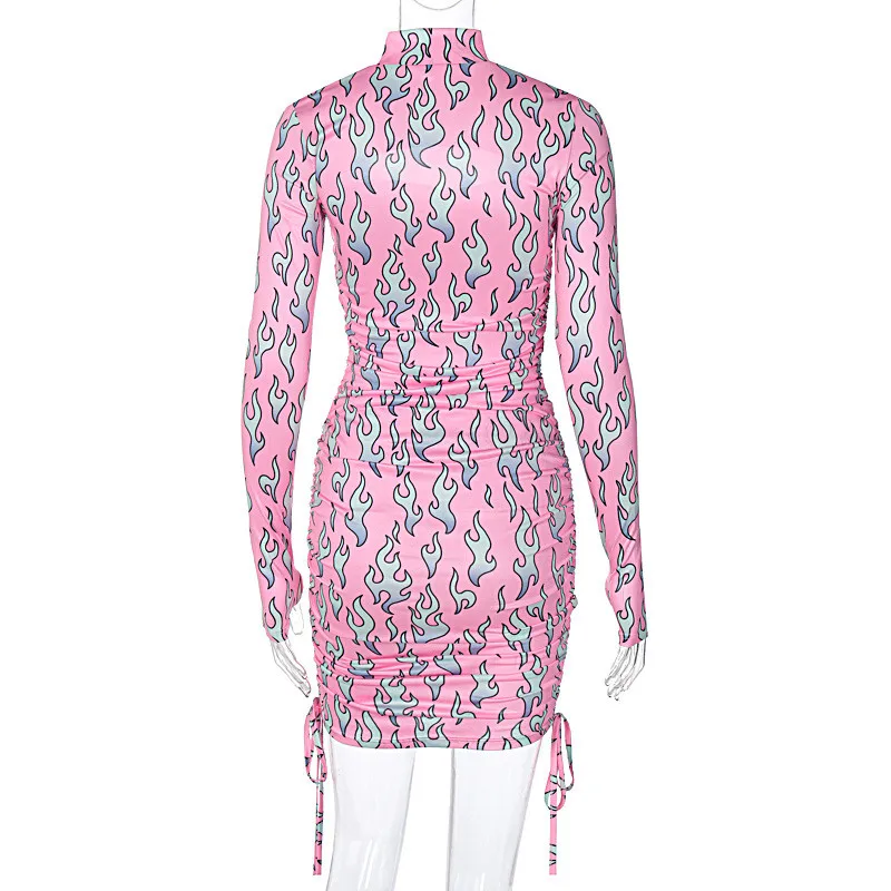 print turtleneck dress19
