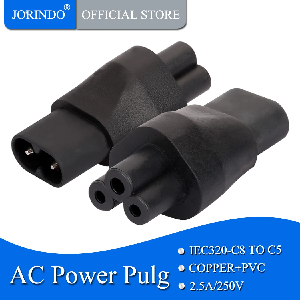 Адаптер joriniec 320 C5 к C8 адаптер питания IEC EC 3Pin типа Мама 2Pin папа | Электроника