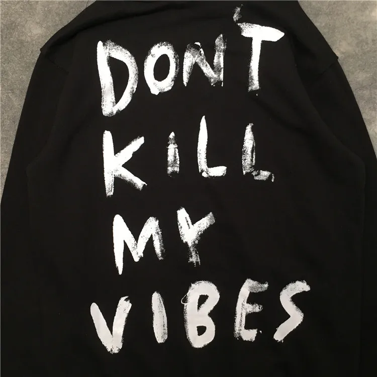 Новинка 19ss, мужские роскошные толстовки с капюшоном и надписью Don't kill my vibes, толстовки с капюшоном, бархатные, хлопковые, плотные, флисовые, уличные, в стиле хип-хоп,# N65