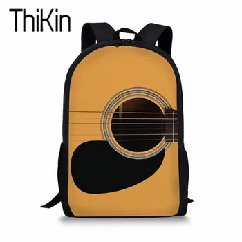

THIKIN Guitar/Piano Printed Student School Bag for Girls Boys Music Note Pattern Children Book Backpack Art Design Casual Bags