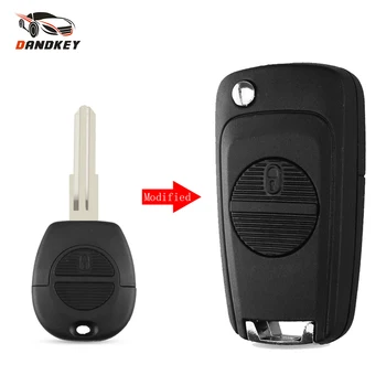 

DANDKEY For Nissan Micra Almera Primera X-Trail With A33 Blade Modified Folding Car Key Fob Case 2 Buttons Upgrade