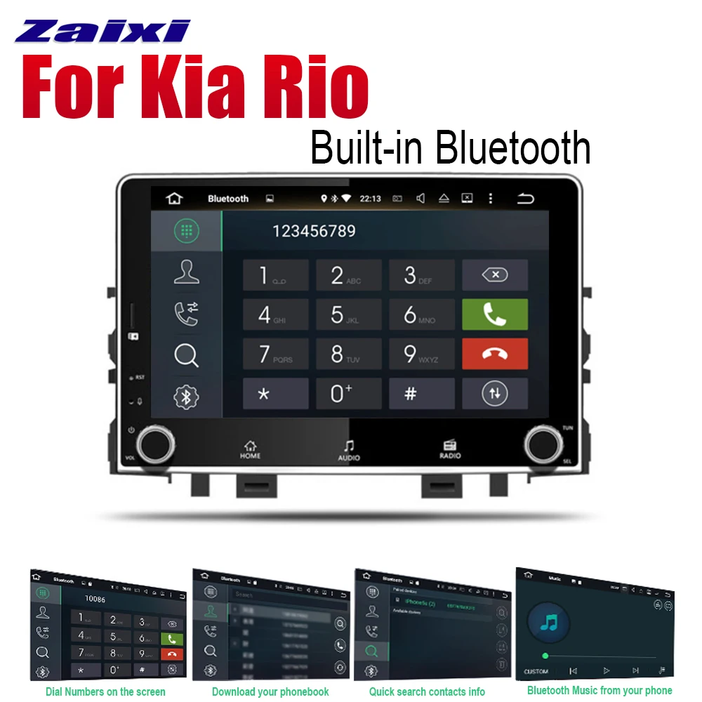 Perfect ZaiXi Android Car Radio Stereo GPS Navigation For Kia Rio 2017~2018 Bluetooth wifi 2din Car Radio Stereo Multimedia Player Audio 5