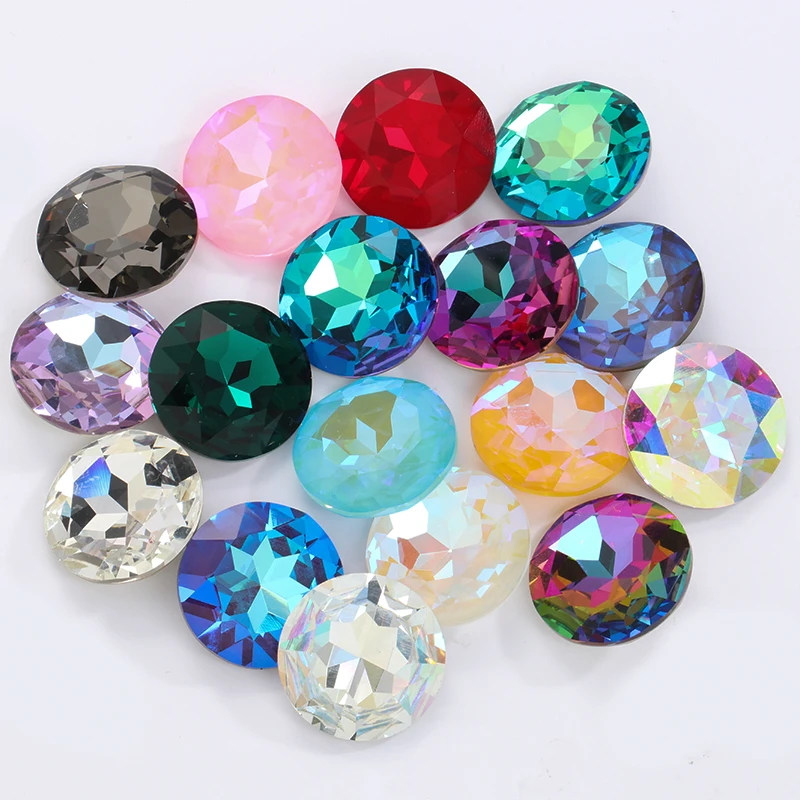 Pipatian 1/5/9Pcs 27MM 큰 라운드 보석 수공예품에 대 한 고품질 라인 석 느슨한 Rivoli 크리스탈 꽃 Diy 공예 크리스탈